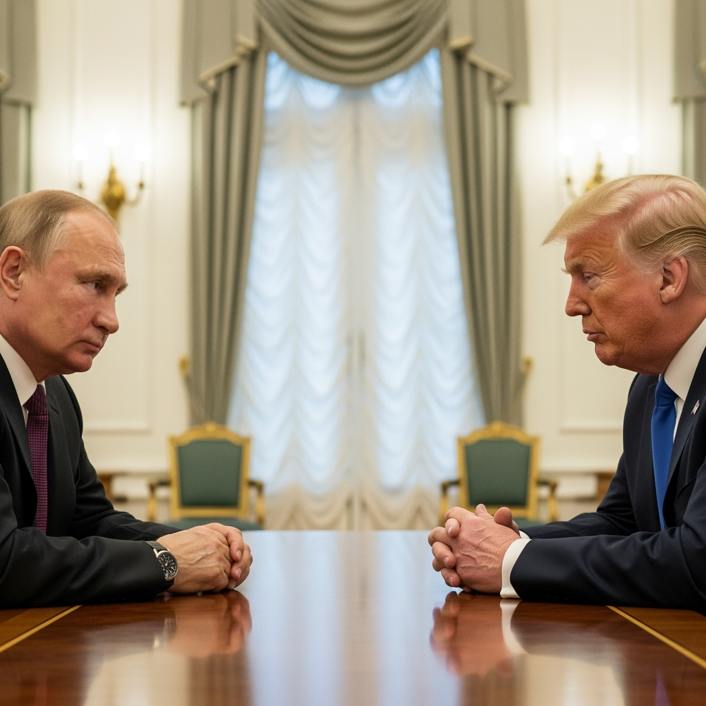 Illustration for: Putin and Trump to Discuss Key Global Issues