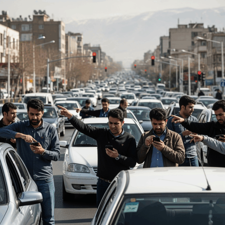 Illustration for: Tehran Drivers Struggle Amid GPS Disruptions