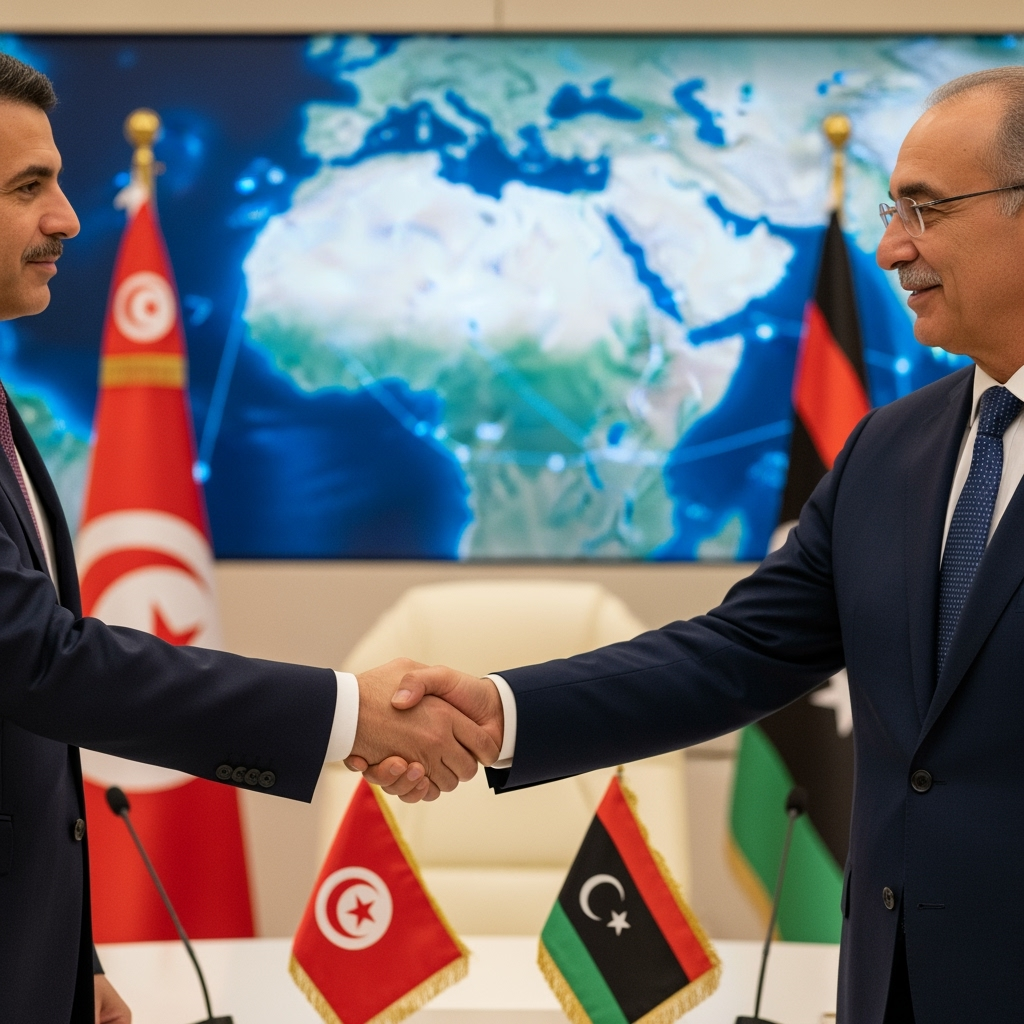 Illustration for: Tunisian-Libyan Visit Enhances Strategic Ties