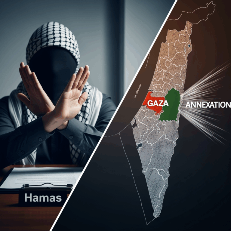 Illustration for: Hamas Refuses Deal Amid Calls for Gaza Annexation