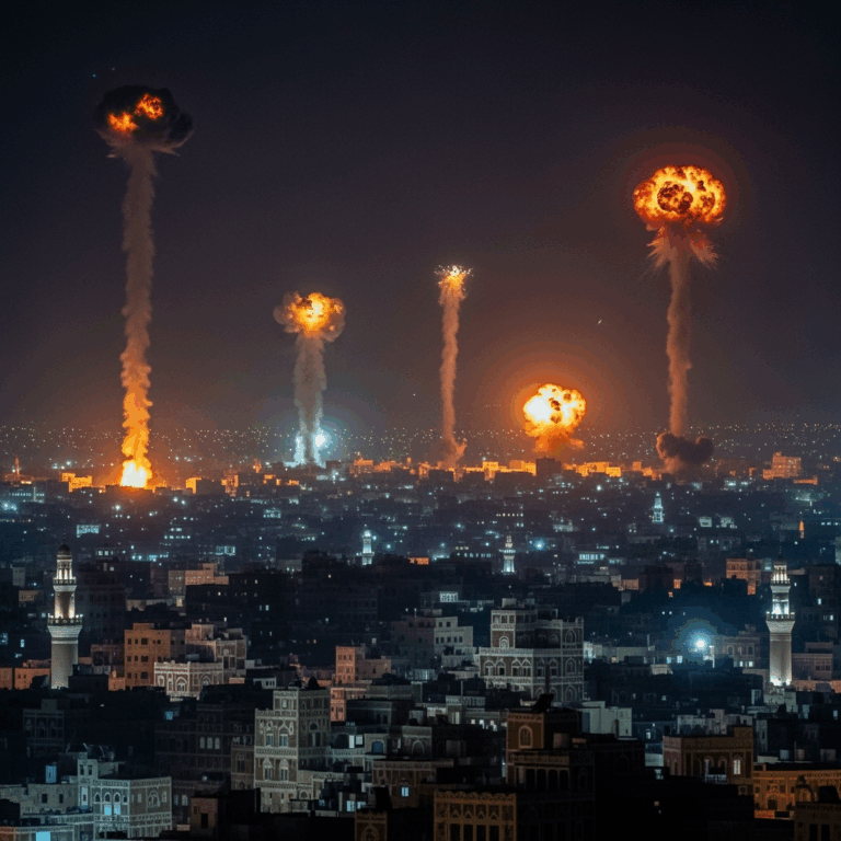 Illustration for: Israel Strikes Yemeni Military Targets in Sanaa
