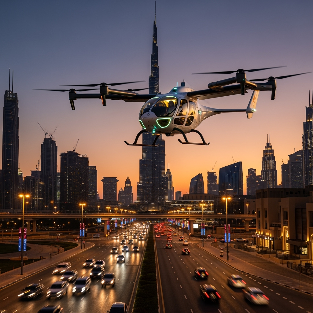 Illustration for: UAE Moves Closer to Launching Flying Taxis