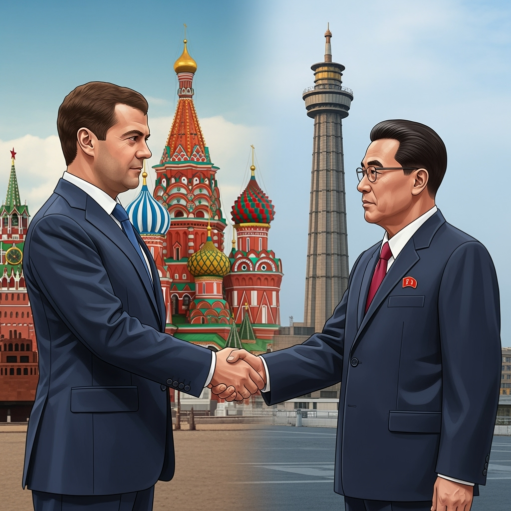 Illustration for: Medvedev Praises Historical Ties with North Korea
