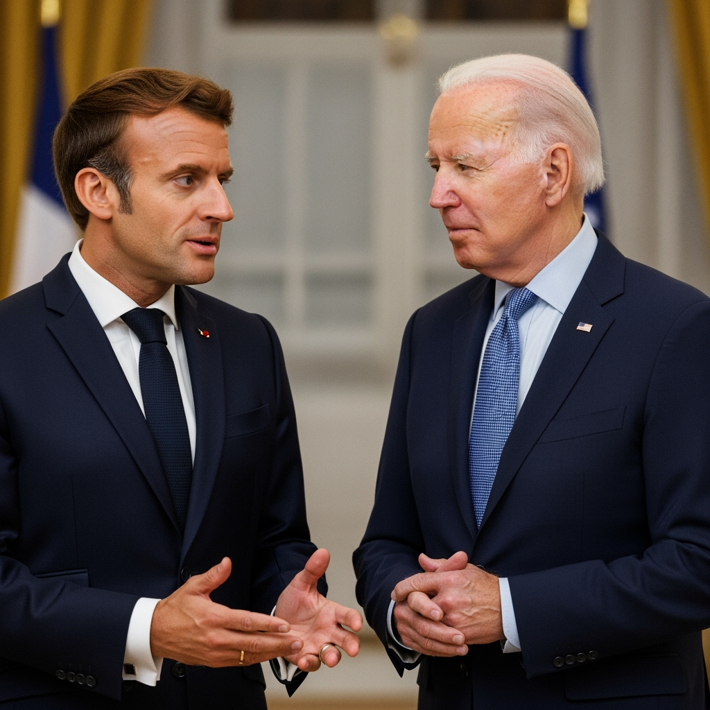 Illustration for: Macron Seeks US Support for Ukraine Security