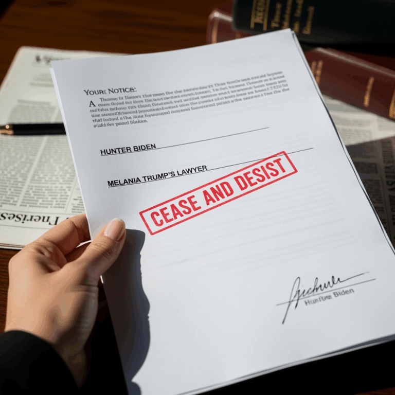 Illustration for: Melania Trump's Lawyer Sends Legal Notice to Hunter Biden