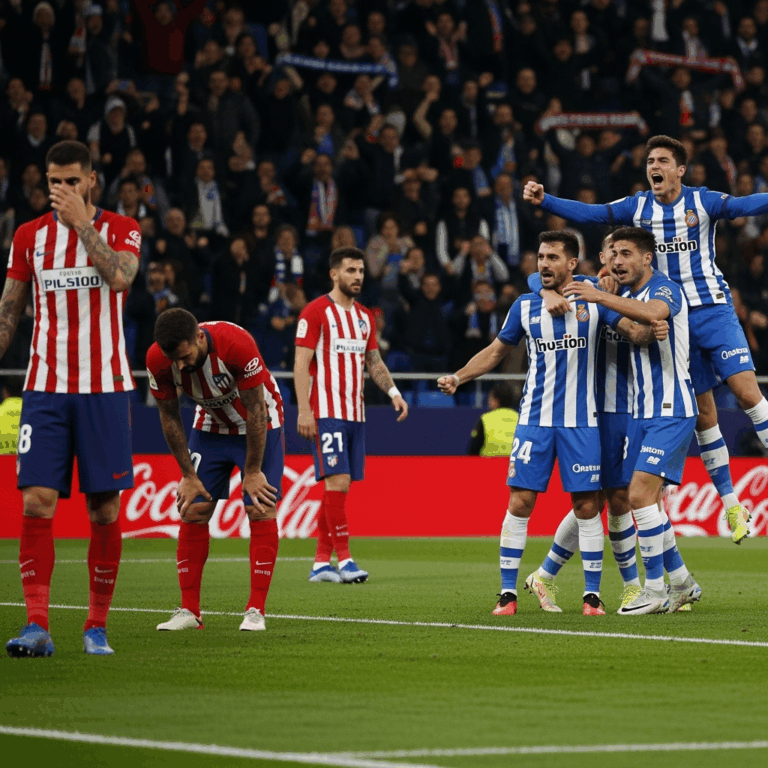 Illustration for: Espanyol Stuns Atletico with Late 2-1 Comeback