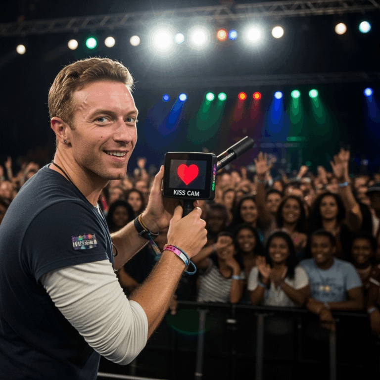 Illustration for: Chris Martin Keeps Kiss Cam Despite Scandal