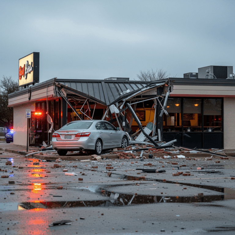 Illustration for: Car Crashes Into Houston Restaurant