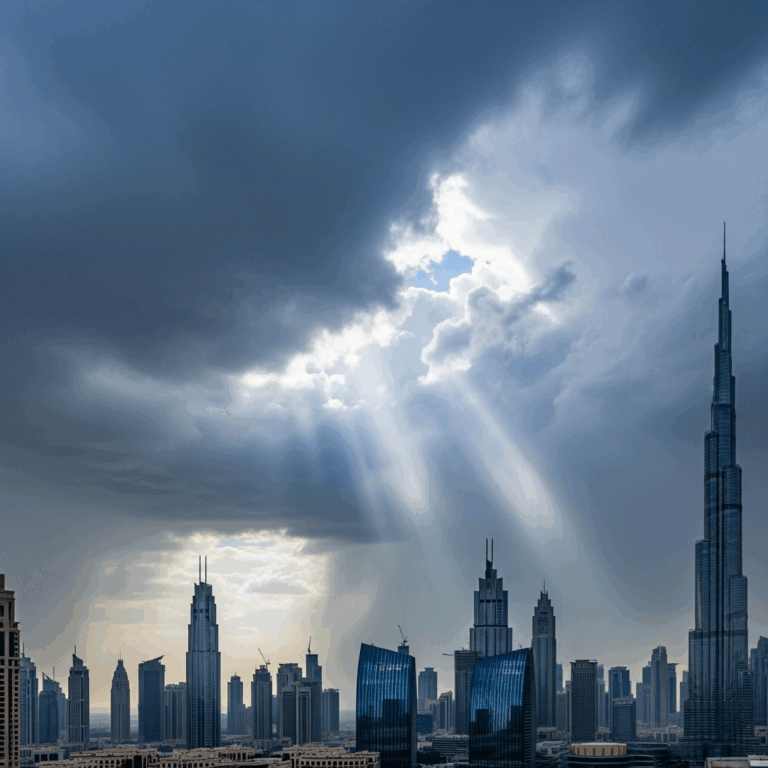 Illustration for: UAE Weather: Cloudy Skies and Rain Chances