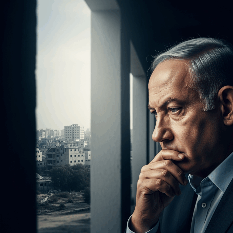 Illustration for: Netanyahu on Israel's Decision-Making and Gaza Occupation