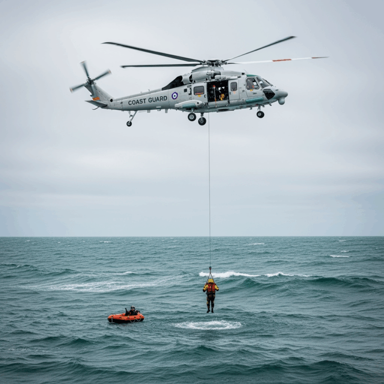 Illustration for: Pilot Rescued After Emergency Sea Landing