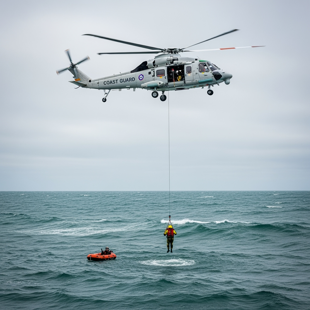 Illustration for: Pilot Rescued After Emergency Sea Landing