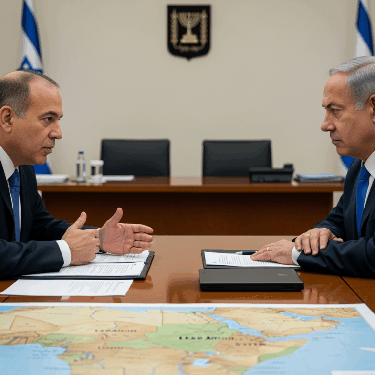 Illustration for: Barak Meets Netanyahu to Discuss Lebanon and Syria