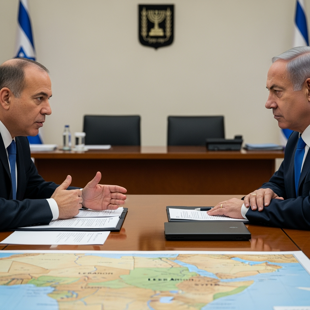 Illustration for: Barak Meets Netanyahu to Discuss Lebanon and Syria