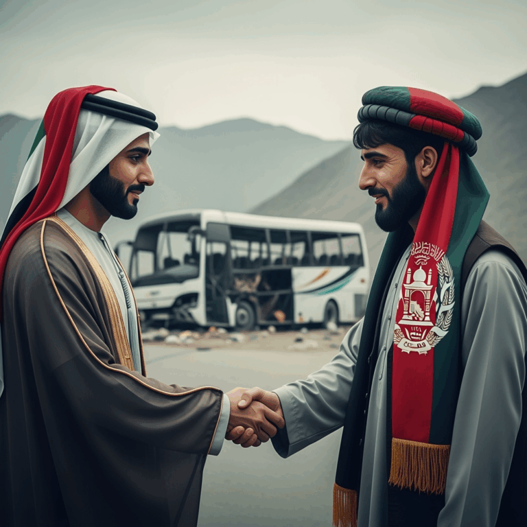 Illustration for: UAE Condoles with Afghanistan After Fatal Bus Crash