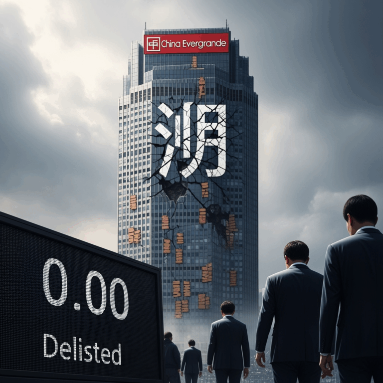 Illustration for: China Evergrande Delisted Amid Debt Crisis