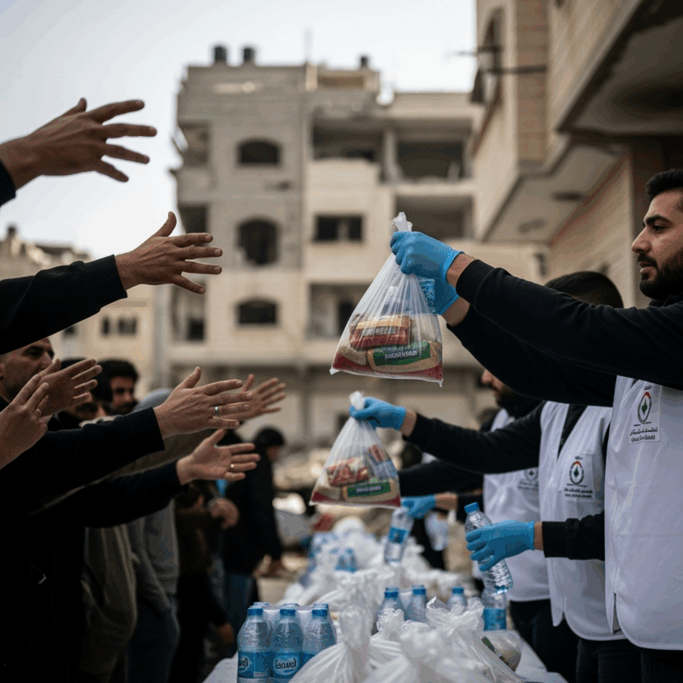 Illustration for: Humanitarian Aid and Crisis in Gaza