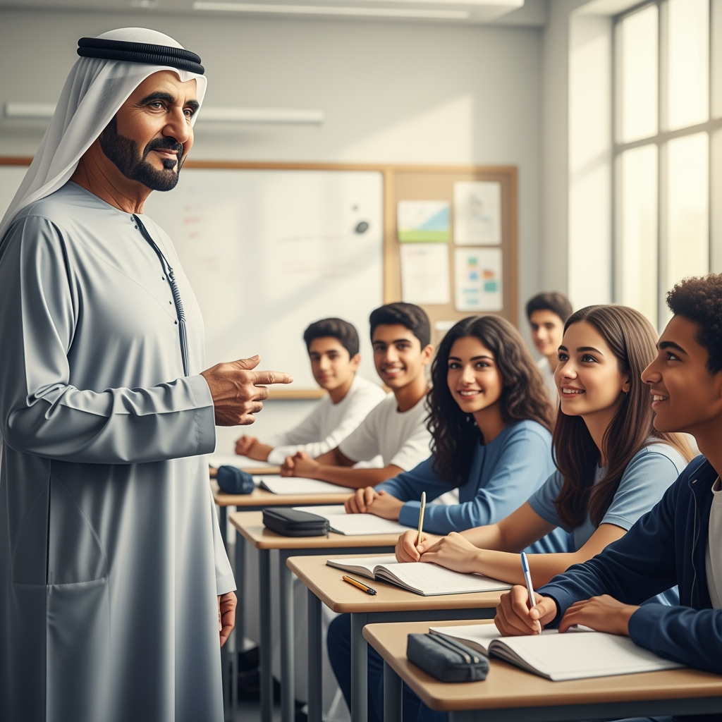 Illustration for: UAE's Vice President Inspires Students for New Year