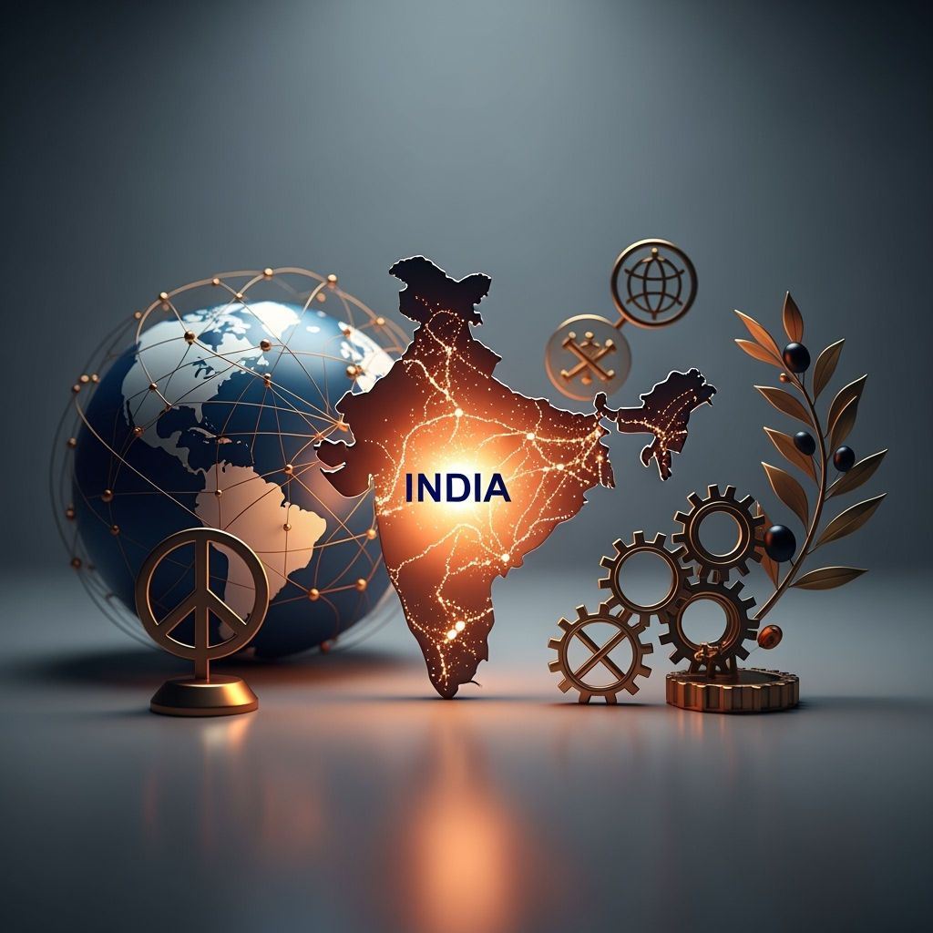 Illustration for: India's Independent Decisions and Global Relations
