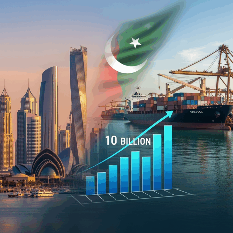 Illustration for: التجارة الثنائية بين باكستان والإمارات تتجاوز 10 مليارات دولار