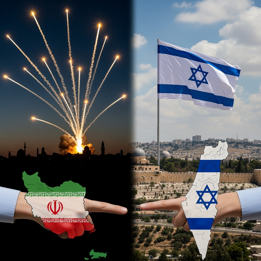 Illustration for: Iran-Israel Conflict: Missile Strikes and Accusations