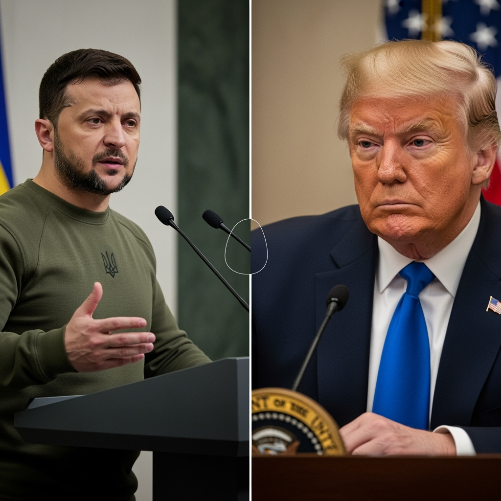 Illustration for: Zelensky Seeks Security Guarantees in Trump Talks