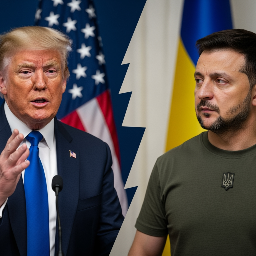 Illustration for: Tensions Rise Between Trump and Zelensky