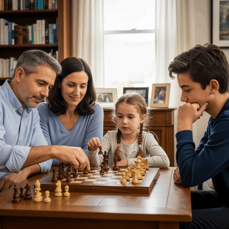 Illustration for: Seder Family's Chess Journey: Resilience and Hope