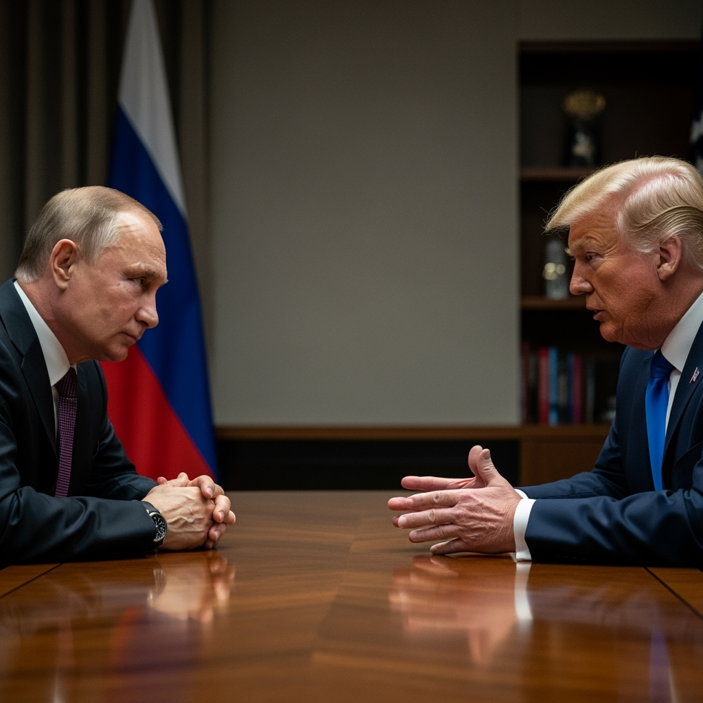 Illustration for: Putin and Trump Discuss Ukrainian Crisis