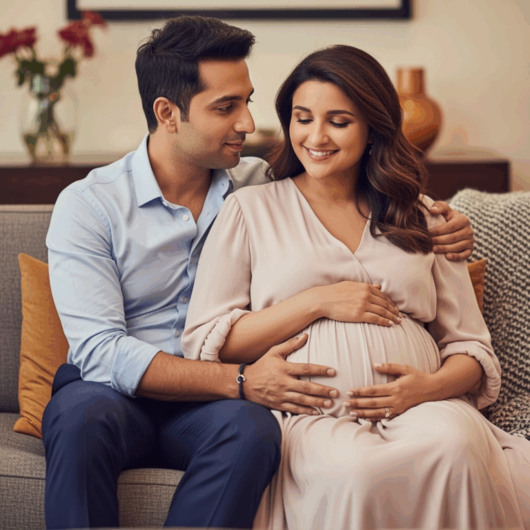 Illustration for: Parineeti and Raghav Expecting Their First Child