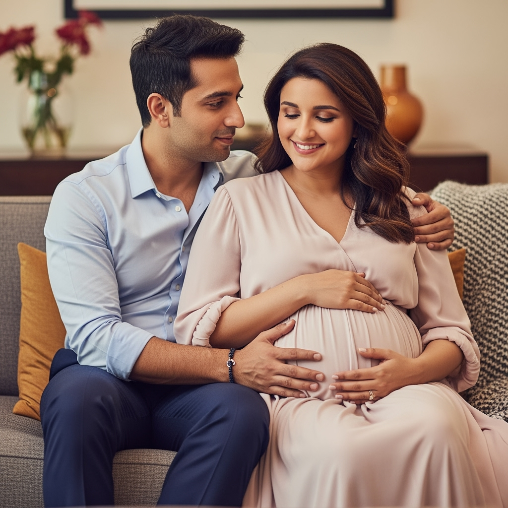 Illustration for: Parineeti and Raghav Expecting Their First Child