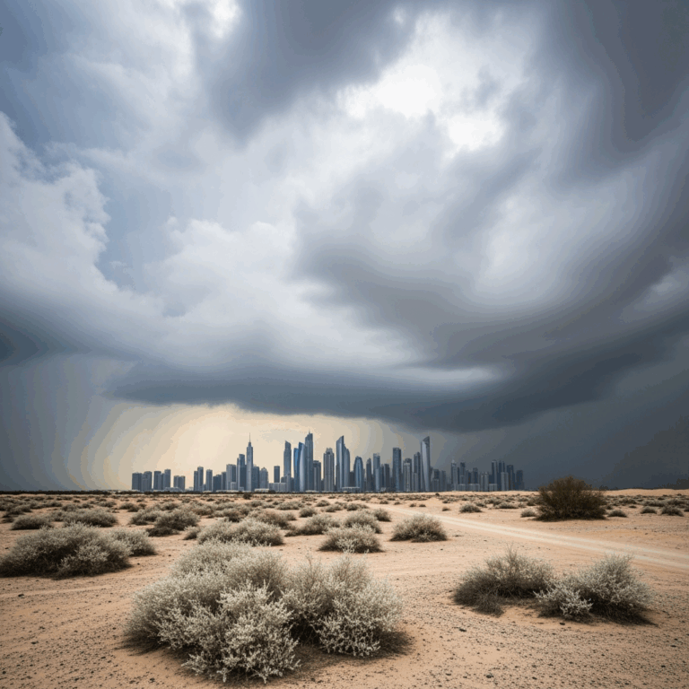 Illustration for: UAE Weather: Cloudy Skies and Potential Rain