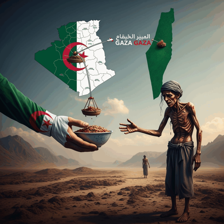 Illustration for: Algeria's Stance on Gaza's Catastrophic Famine