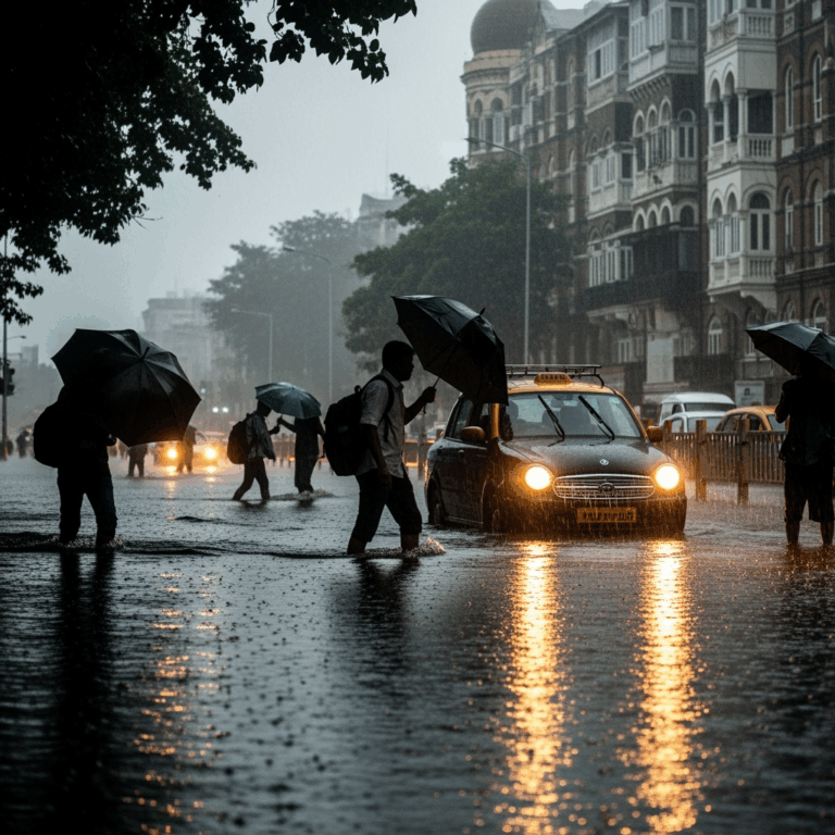 Illustration for: Mumbai Rain: City Paralyzed by Severe Weather
