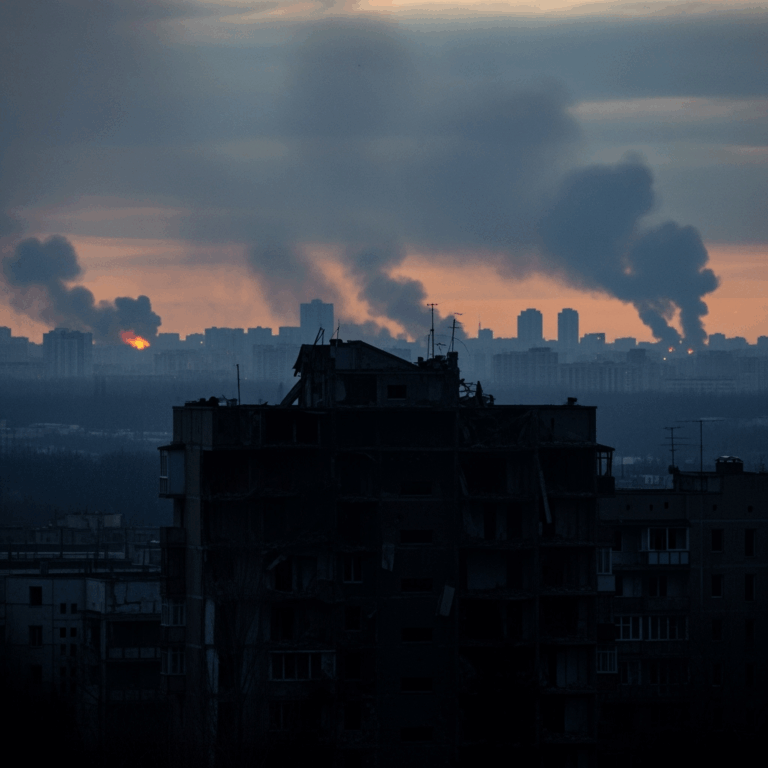 Illustration for: Kyiv and Suburbs Targeted by Raids