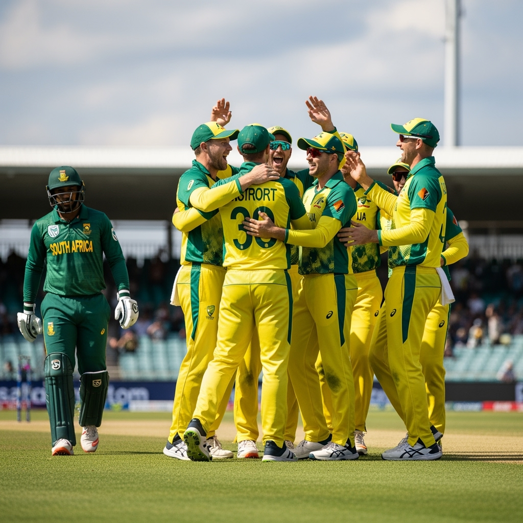 Illustration for: Australia Thrashes South Africa with Stunning ODI Win