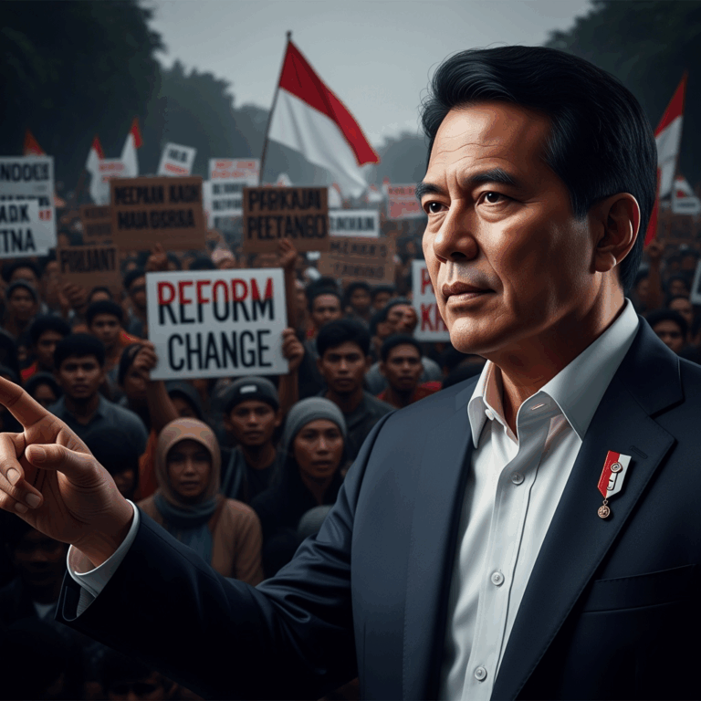 Illustration for: Prabowo Responds to Protests with Policy Changes
