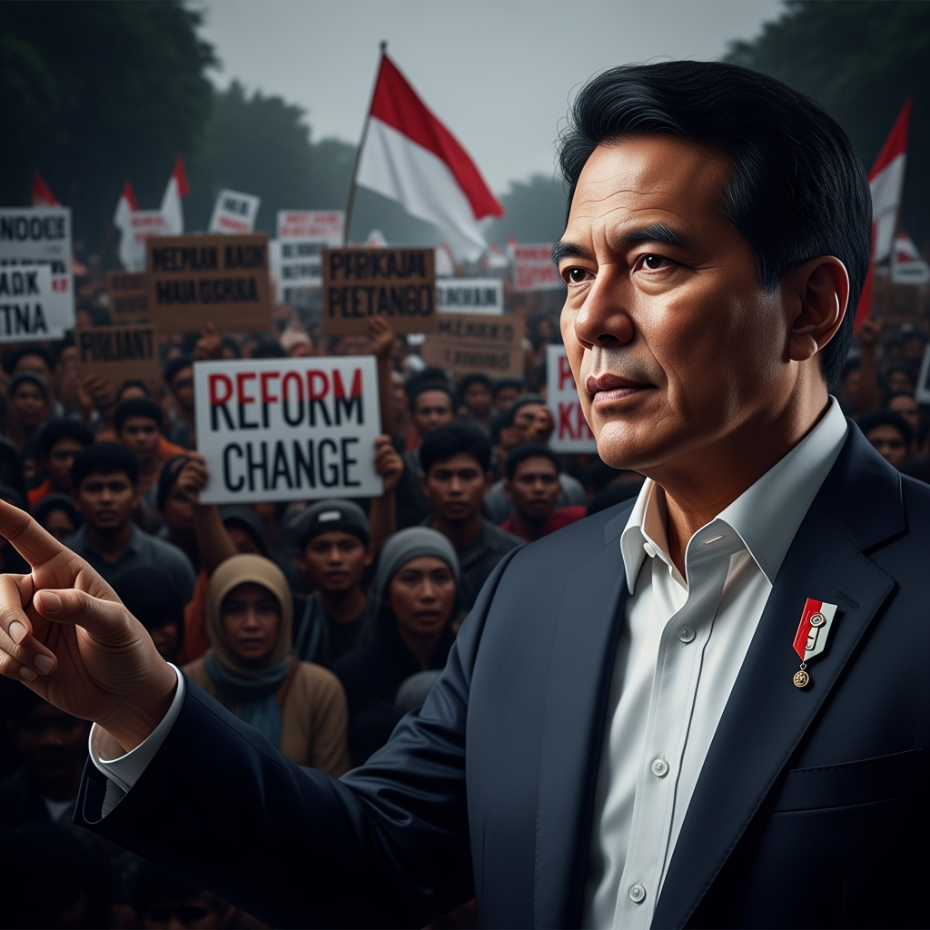 Illustration for: Prabowo Responds to Protests with Policy Changes