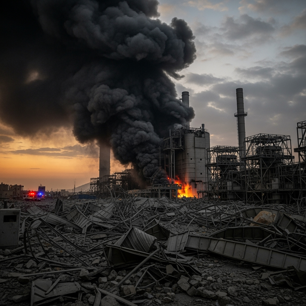 Illustration for: Airstrikes Hit Sanaa Power Station