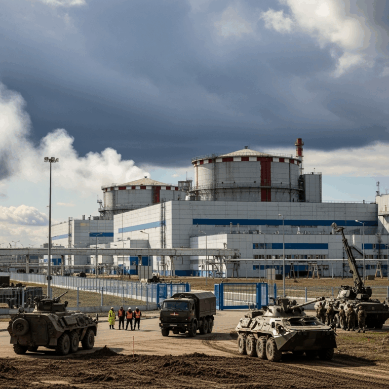 Illustration for: Fire at Kursk Nuclear Plant Due to Military Activity
