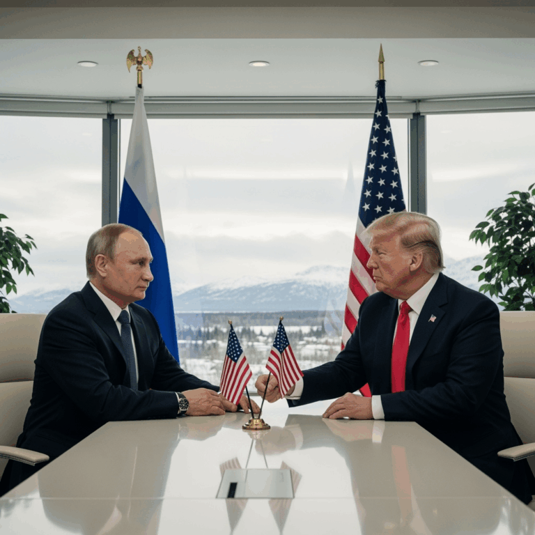 Illustration for: Historic Meeting Between Putin and Trump in Alaska