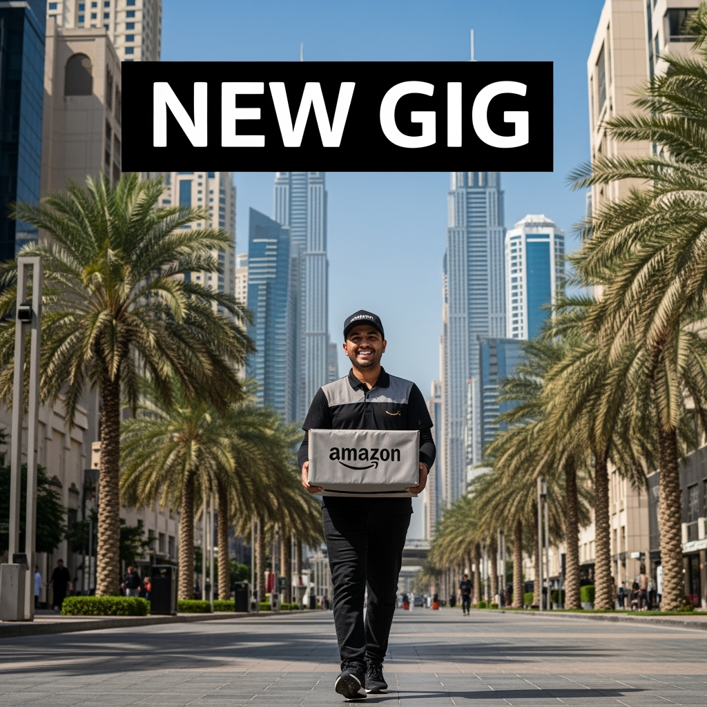 Illustration for: Dubai's New Gig: On-Foot Amazon Deliveries