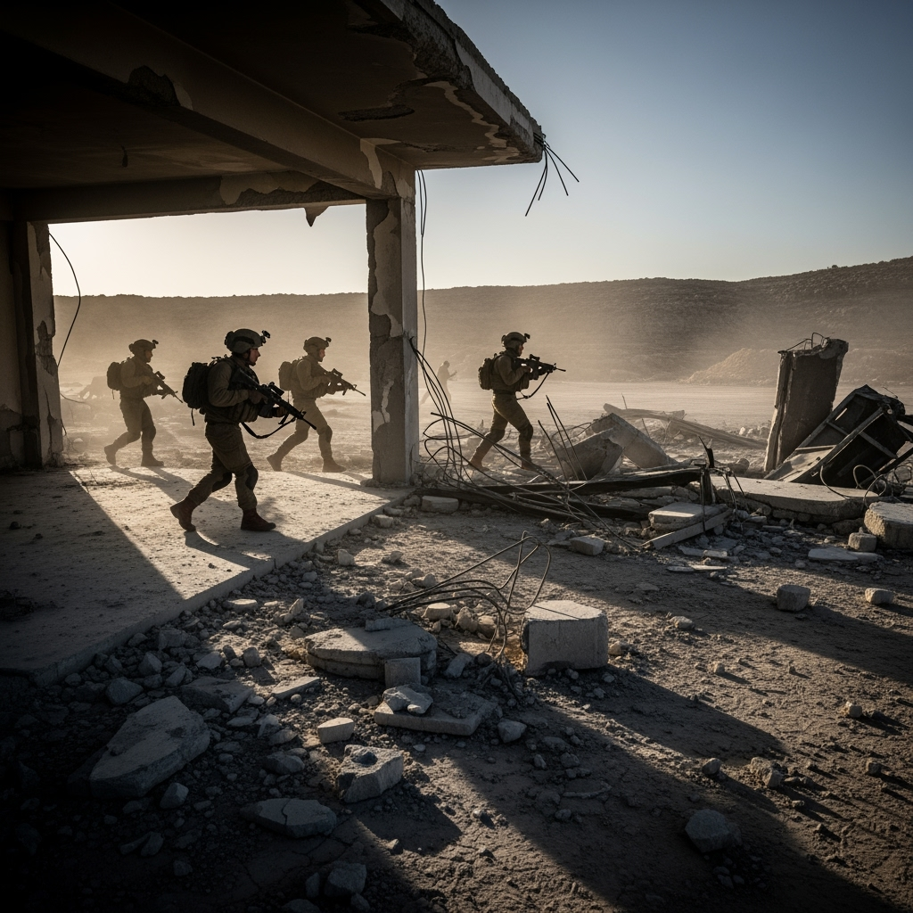 Illustration for: Israeli Army Completes Raid on Former Syrian Sites
