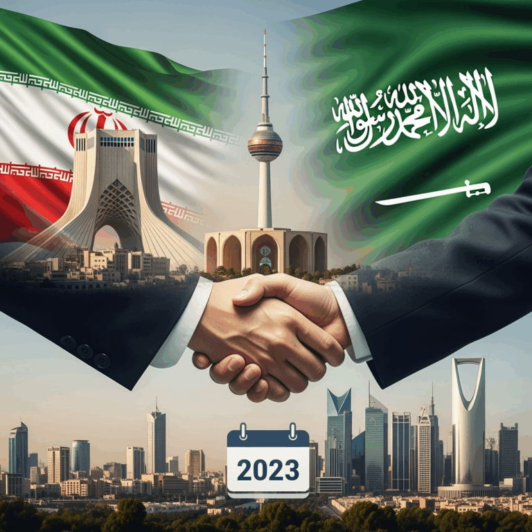Illustration for: Iran-Saudi Arabia Relations Progress Since 2023