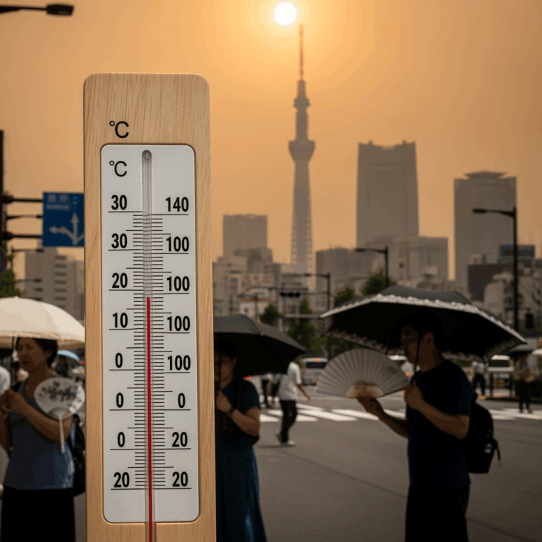 Illustration for: Tokyo's Record Heatwave and Climate Impact