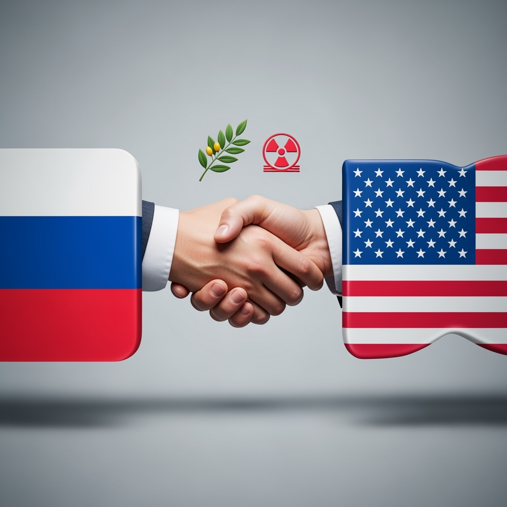 Illustration for: Russia-US Diplomatic Talks Focus