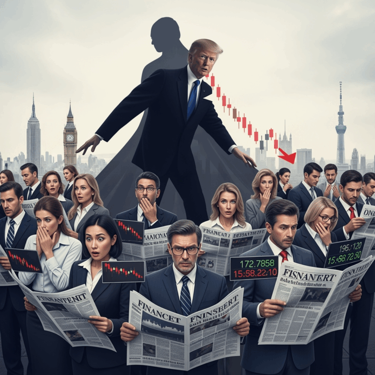 Illustration for: Trump's Actions Shock Global Investors