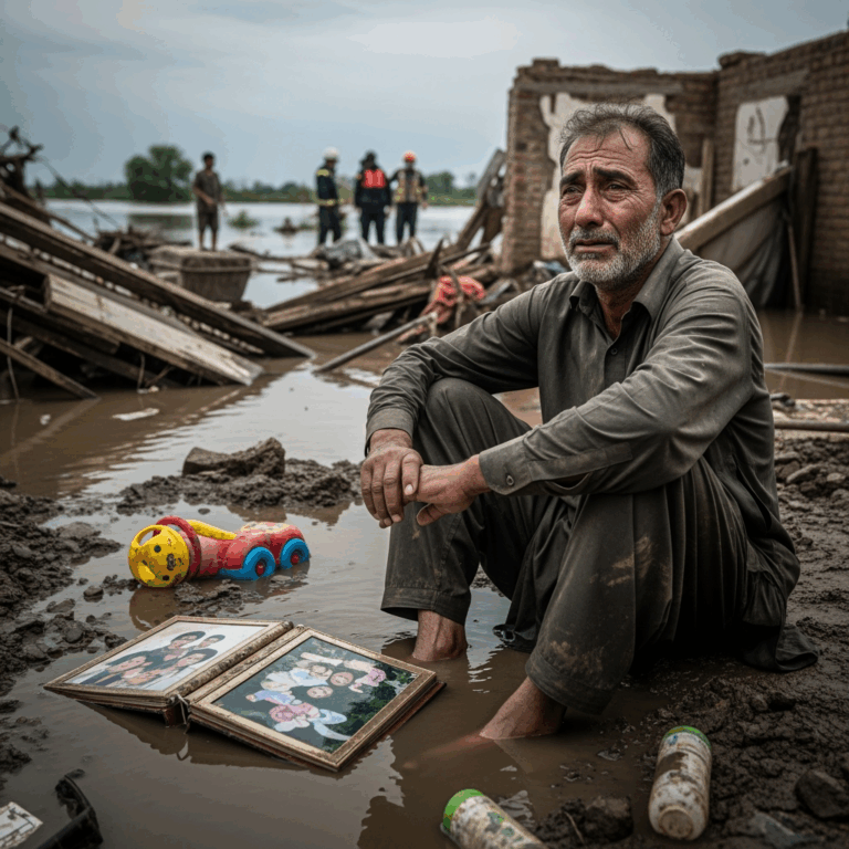 Illustration for: Tragic Floods in Pakistan: 24 Family Members Lost
