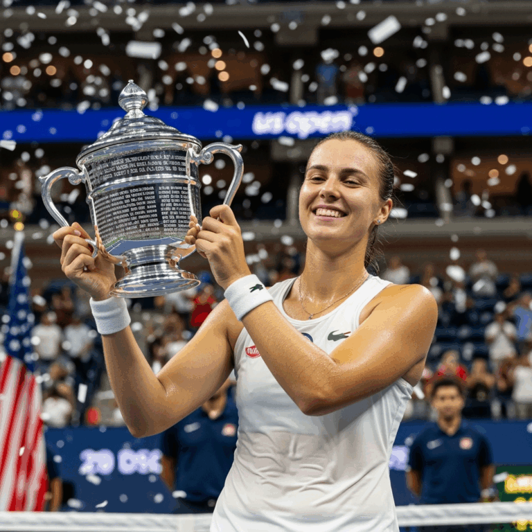 Illustration for: Emma Raducanu Shines at US Open with Stellar Win