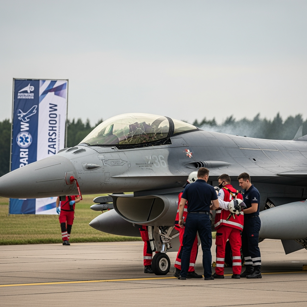 Illustration for: Polish F-16 Crash Kills Pilot Before Air Show